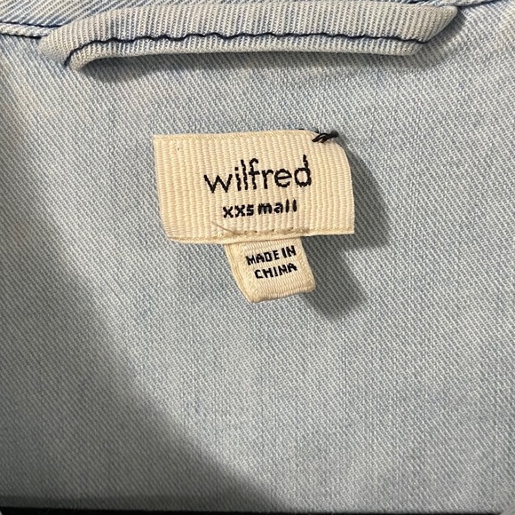 Wilfred Light Wash Jean Button Down Shirt XXS - Picture 4 of 5